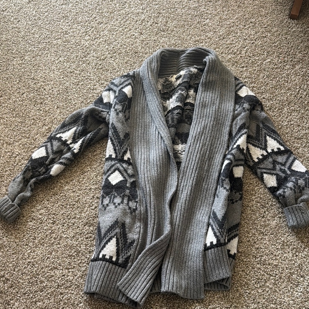 Gray Patterned Women's Sweater
